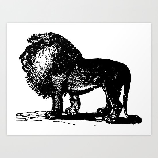 Vintage Lion Art Print