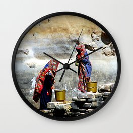 Women Fetching Water, Thula Cistern, Yemen Wall Clock