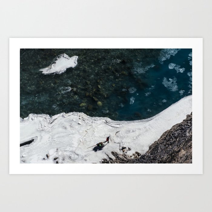 Frozen river in Zanskar - India Art Print