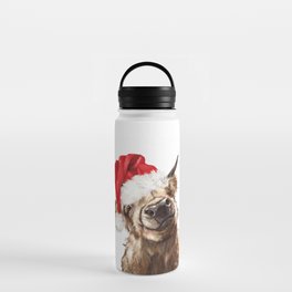 Christmas Highland Cow Water Bottle