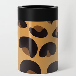 Abstract Seamless Leopard Print Pattern - Licorice and Jasper Orange Can Cooler