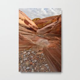 After The Rain - 4, Valley-of-Fire Canyon, Nevada Metal Print | Red Rock, Landscape, Sandstone, Variegated, After The Rain, Reflections, Valley Of Fire, Trekking, Nevada, Striated 