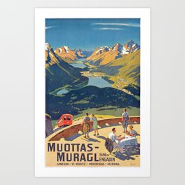 Muottas Muragl - Vintage Swiss Travel Poster Art Print