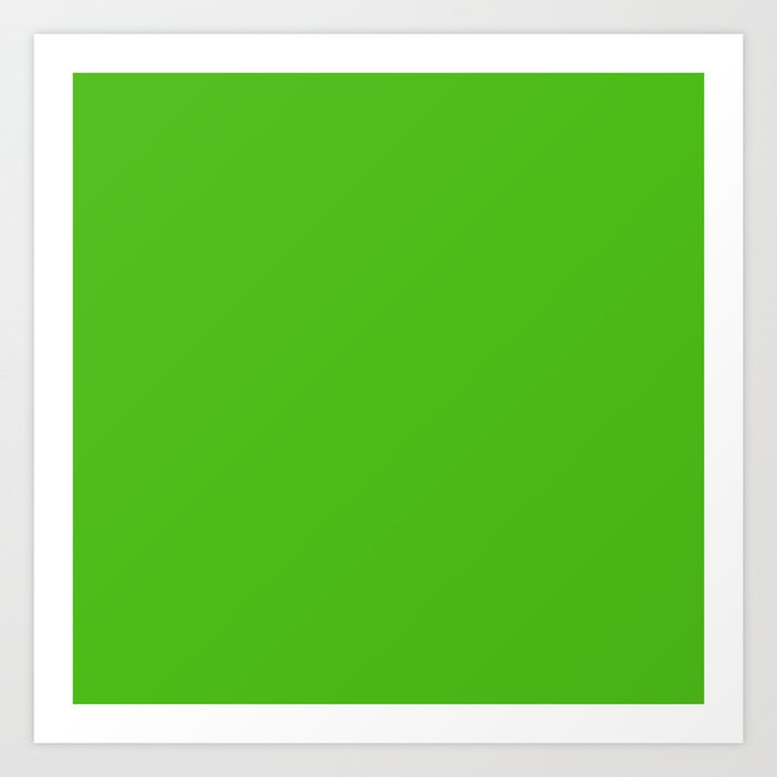 Solid Color Kelly Green Pattern Art Print