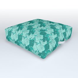 Seafoam Needles and Roses Outdoor Floor Cushion