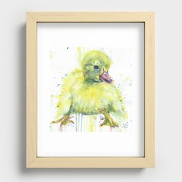 DUCKLING watercolor portrait Recessed Framed Print