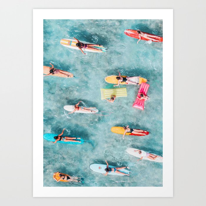 Surf Sisters Art Print by Gal Design