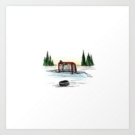 Pond hockey. Art Print