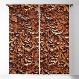 Carved Wood look 17 Blackout Curtain