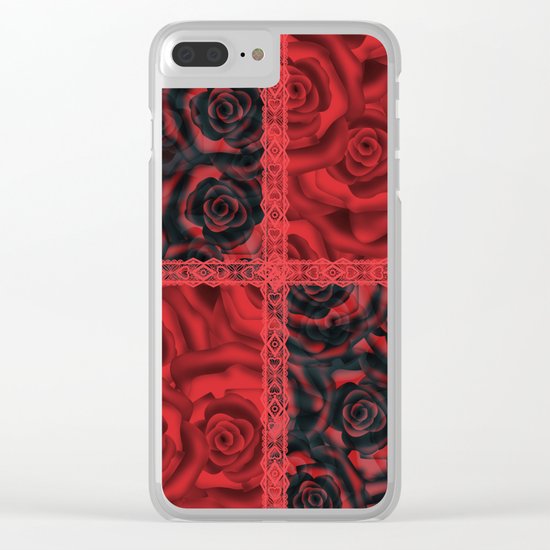 Patchwork . Roses are red. Clear iPhone Case