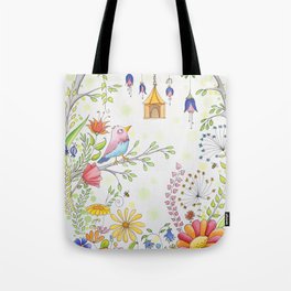 garden and bird Tote Bag
