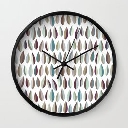 Mid-Century Modern Leaves Pattern Collection 2 Wall Clock