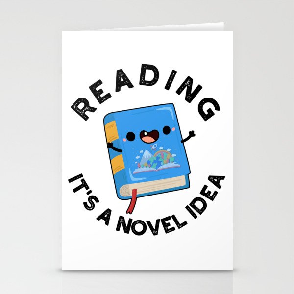  Reading It's A Novel Idea Funny Book Pun Stationery Cards
