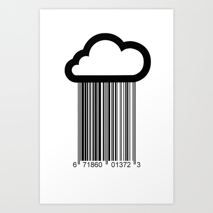 Barcode Cloud illustration  Art Print