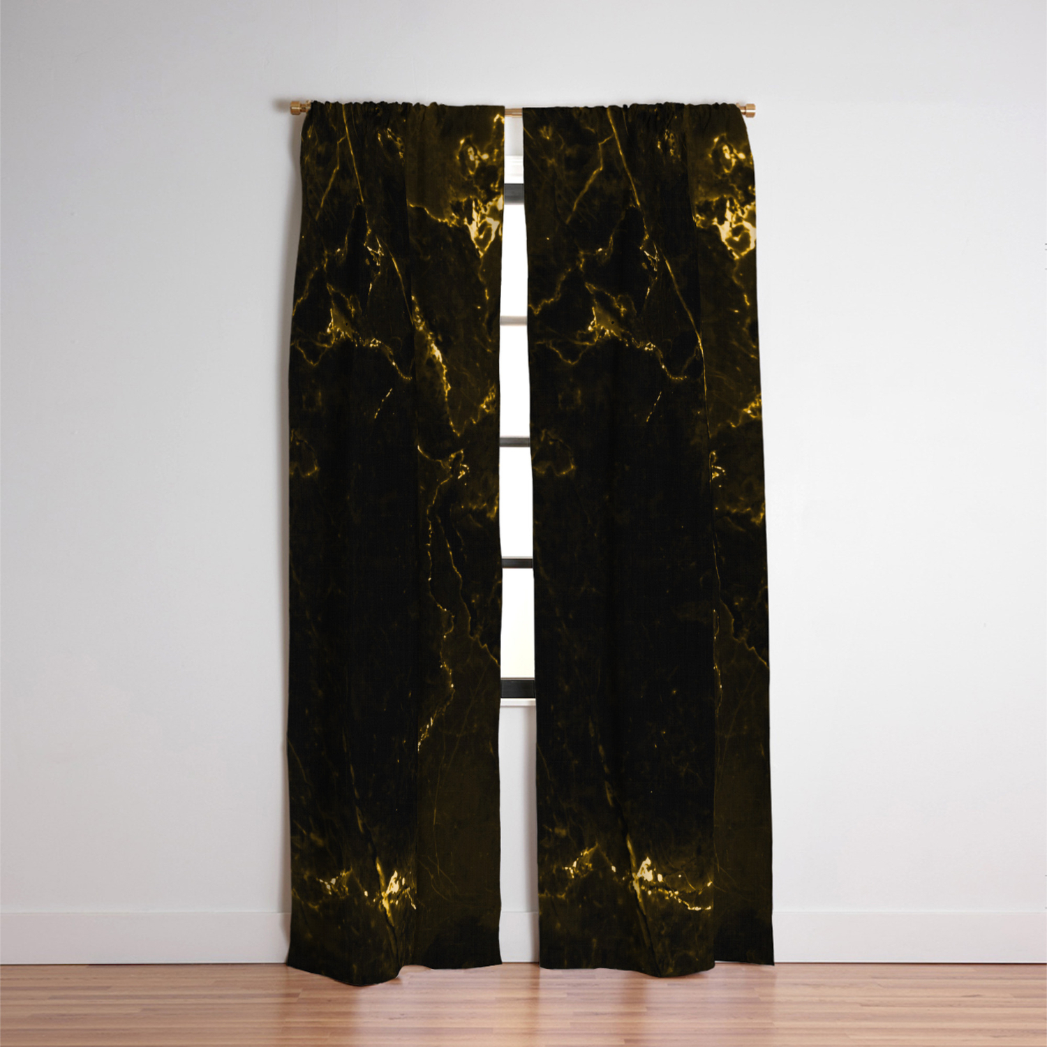 Black Gold Marble Blackout Curtain By Mydream Society6