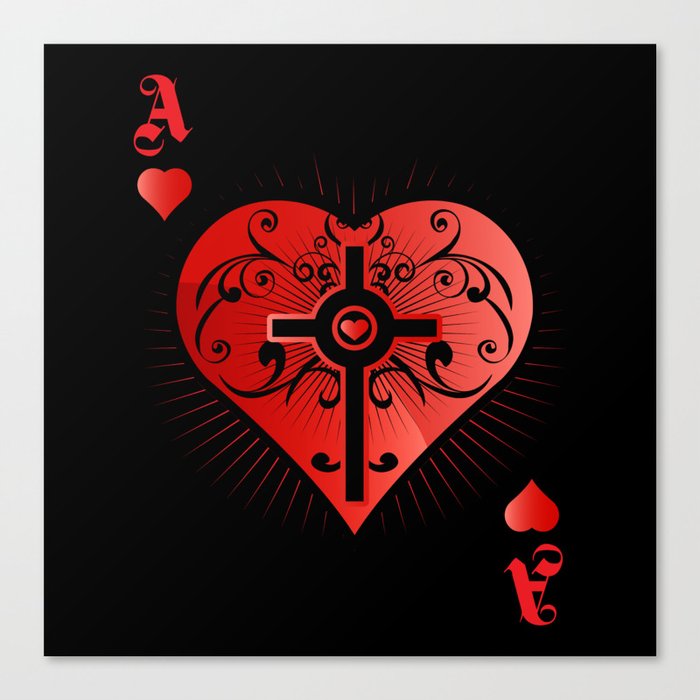 Heart Poker Ace Casino Canvas Print