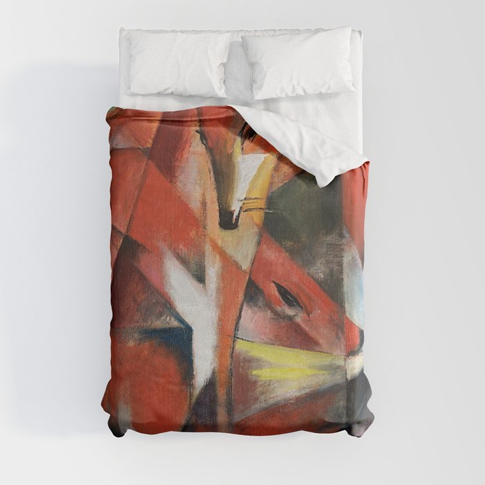 Franz Marc The Foxes Animal Colorful Artwork Duvet Cover