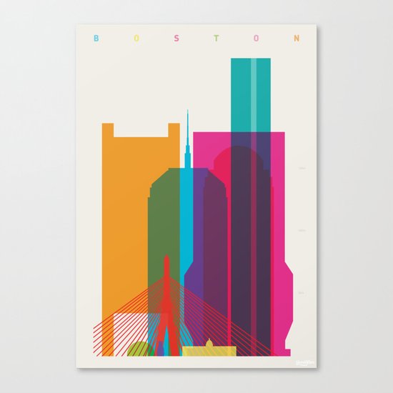 Shapes of Boston. Accurate to scale Canvas Print
