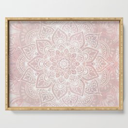 Mandala Yoga Love, Blush Pink Floral Serving Tray