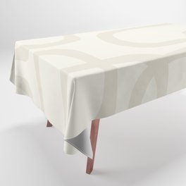 Fine Loops Mid-Century Modern Abstract Mushroom Beige and Cream Tablecloth