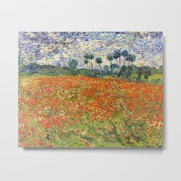 Poppy Field by Vincent van Gogh, 1890 painting Metal Print | Oil, Floral, Vincent, Plant, Nature, Postimpressionist, Poppy, Flowers, Vintage, Field 