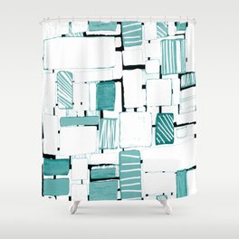 Abstract watercolor seamless pattern. Artwork in geometric modern style. Contemporary. Surface design Shower Curtain