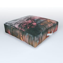Spain Photography - The Glass Palace In Madrid By The Pink Sky  Outdoor Floor Cushion