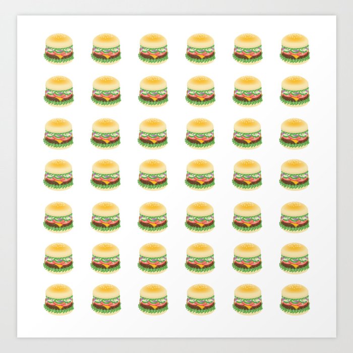 Hamburger pattern Art Print