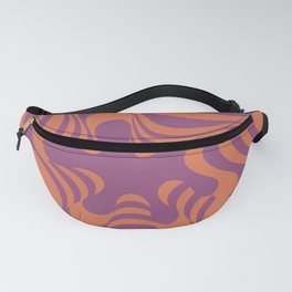 Abstract Groovy Retro Liquid Swirl Purple Orange Pattern Fanny Pack