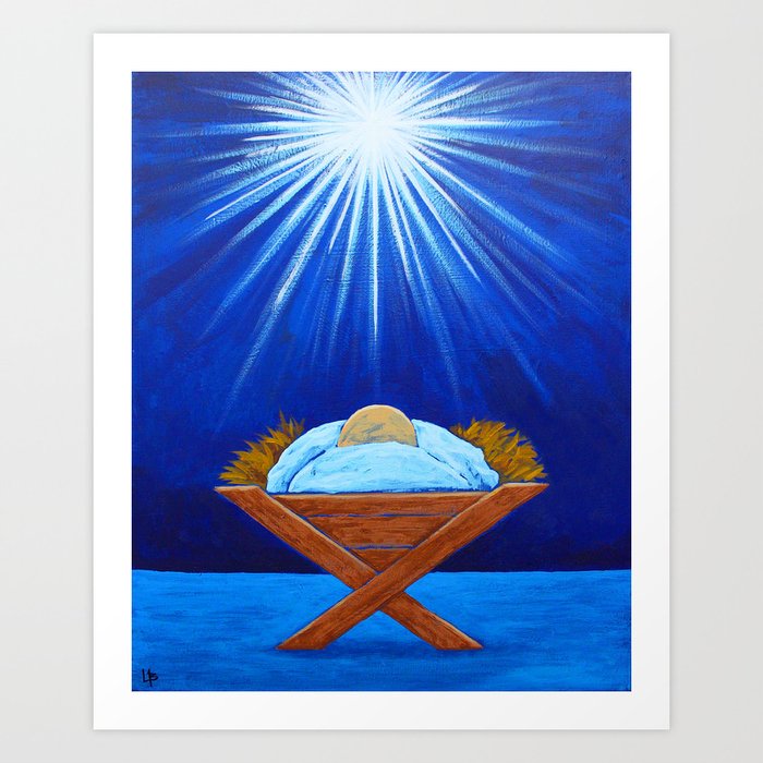 Christmas Baby Jesus In Manger With North Star Art Print By Painted Christ Society6