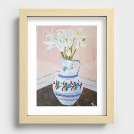 Spanish vase with lilies Recessed Framed Print