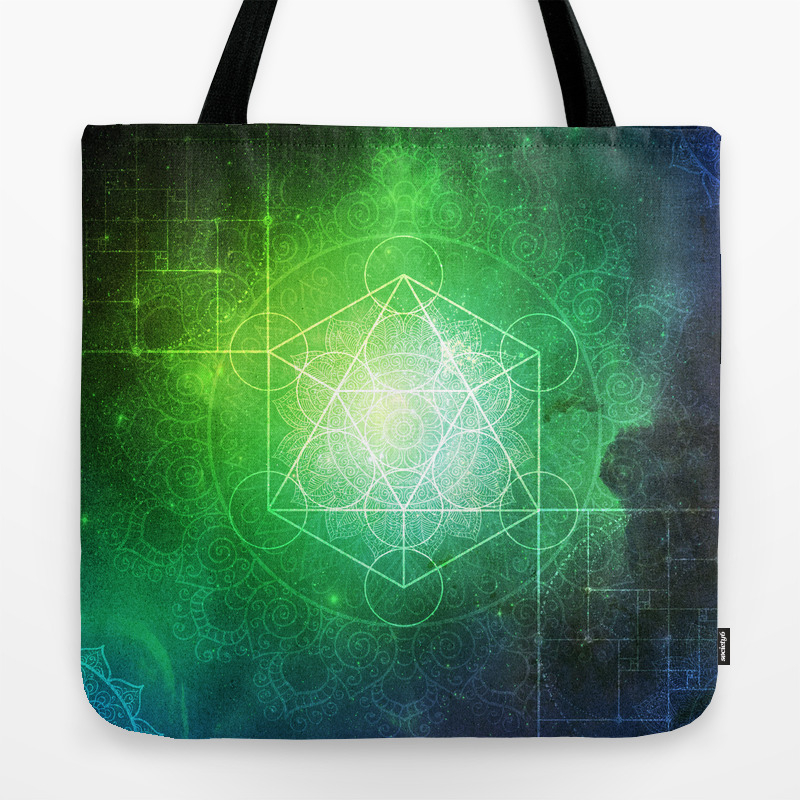 Abstract Deep Space Portal Blue Green Tote Bag