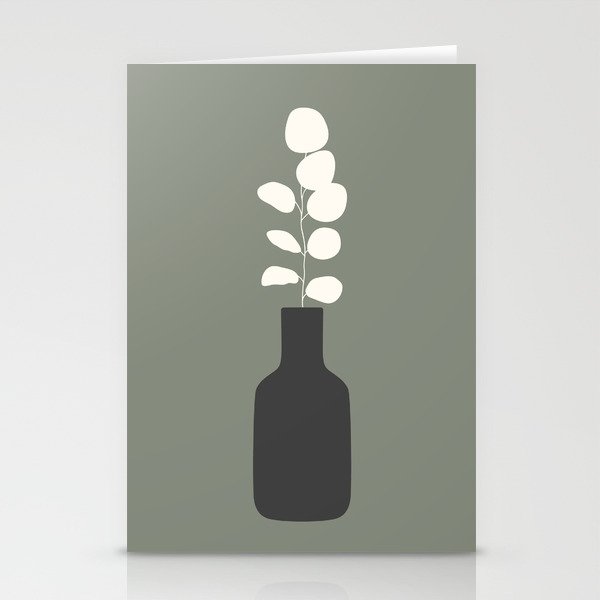 Minimalist Branch and Vase Abstract Stationery Cards
