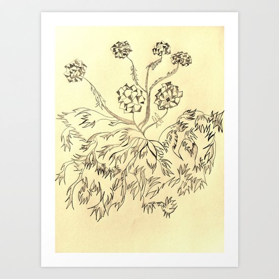 Roots Sepia Art Print
