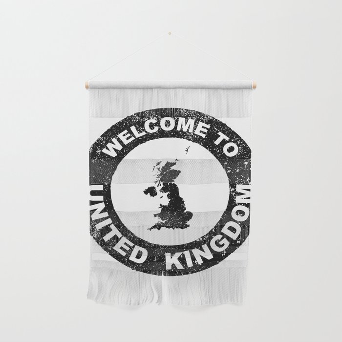 Rubber Ink Stamp Welcome To United KIngdom Wall Hanging