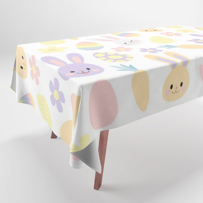Happy Easter Purple Rabbit Collection Tablecloth