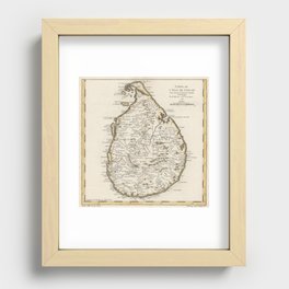 Map of Ceylan-1750 Vintage pictorial map Recessed Framed Print