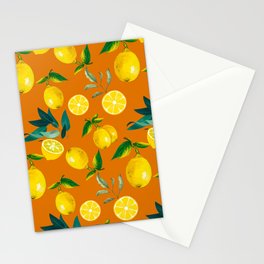 Summer, citrus ,Sicilian style ,lemon fruit pattern  Stationery Card