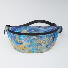 HYPNOTIC BLUE SUNSET - Simply Beautiful Royal Blue Navy Turquoise Aqua Sunrise Abstract Nature Decor Fanny Pack