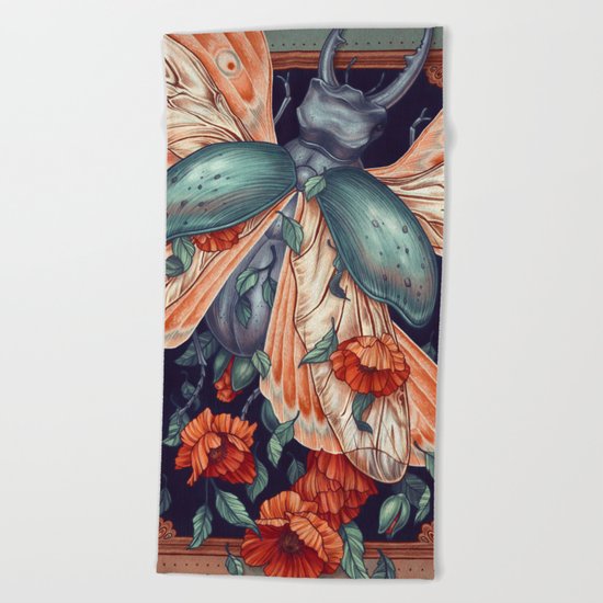 Moth Beetle Beach Towel