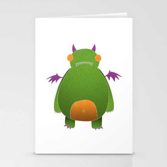 Green Monster Stationery Cards