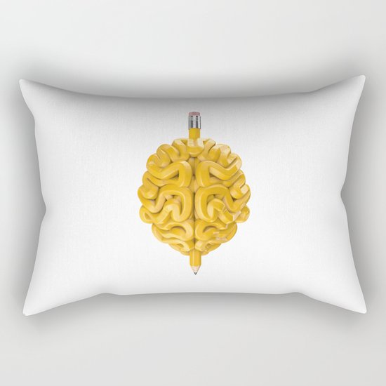 Pencil Brain Rectangular Pillow