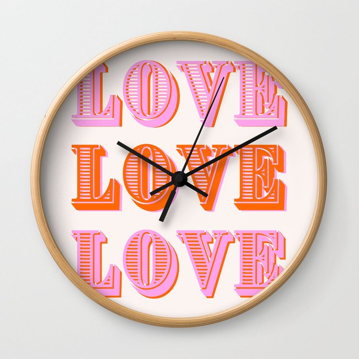 Love Love Love Wall Clock