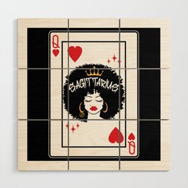 Sagittarius Star Sign Melanin Black Queen of Hearts Blackjack Poker Wood Wall Art