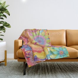 Crayon Garden Throw Blanket