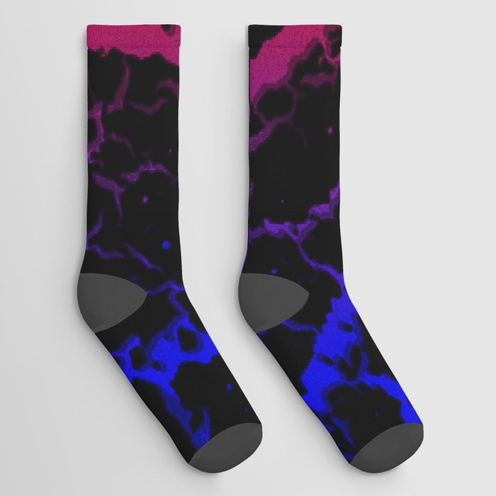 Cracked Space Lava - Blue/Red Socks