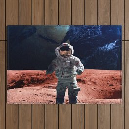 Funny Astronaut on the Mars Outdoor Rug