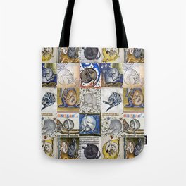 Medieval Cats Licking Their Butts Tote Bag