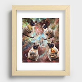 Space Galaxy Cat Pizza Taco Coffee Ice Cream Cats Recessed Framed Print