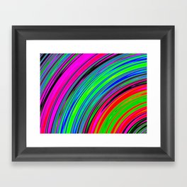 Colorful Vibrant Curved Stripes Framed Art Print